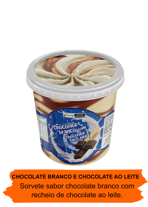 chocolate branco e chocolate ao leite